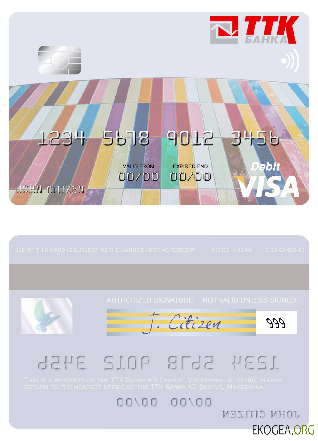 Carte de débit visa Macédoine TTK Banka AD Skopje